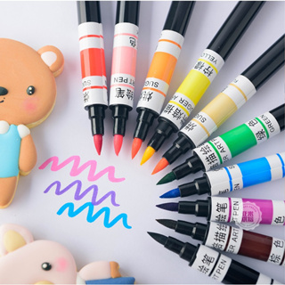 ปากกาสีเขียนหน้าขนม ปากกาสีแต่งหน้าขนม ปากกาสีวาดขนม ปากกางานสีฟองดอง ปากกาสีกินได้ แบบ 2 หัว