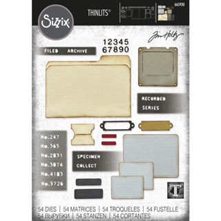 Sizzix Thinlits Dies By Tim Holtz 54/Pkg :Specimen ไดคัท