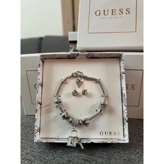 สร้อยข้อมือ กำไลข้อมือ ต่างหู Guess  "Set สร้อยข้อมือ + ต่างหูกุญแจเงิน" งานแท้Guess   รหัสท-G201-2