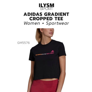 เสื้อกีฬา ทรงครอป ผู้หญิง อาดิดาส แท้100% Adidas GRADIENT CROPPED TEE (GM5576)