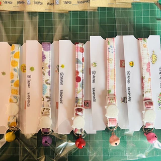✏️ปลอกคอแมว ตัวล็อกนิรภัย 🌸(เพิ่มลายใหม่💖)ผ้าคอตตอนแท้ 100% เบาสบาย 🌿งานแฮนด์เมด พร้อมส่งทุกชิ้น