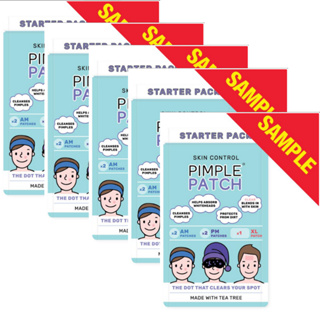 5 ขิ้น 5ขนาด แผ่นแปะสิว Skin Control Pimple Patch Starter Pack 5 ชิ้น  ขนาดทดลอง  แปะสิว แผ่นดูดสิว รักษาสิว sample