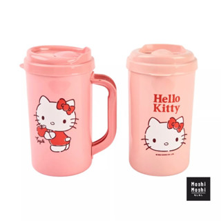 Moshi Moshi แก้วน้ำมีหูจับ พร้อมฝาปิด ขนาด 750 ml ลาย Doraemon Hello Kitty ลิขสิทธิ์แท้จาก Sanrio