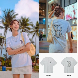 แท้ 💯 MLB Paisley Back/ Mega/ Classic Big logo Tee T-shirt NY เสื้อยืดคอกลม Oversize สีขาว สีดำ สีกรม สีฟ้า สีกรม สีม่วง