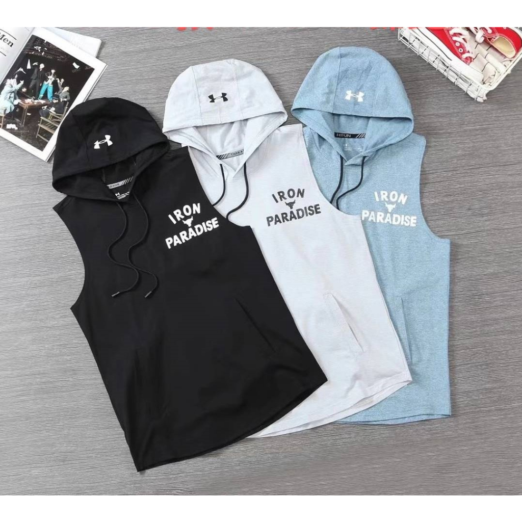 เสื้อกล้ามแขนกุดแบบมีฮู้ด Sleeveless Hoodies