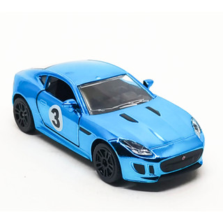 รถเหล็กมาจอเร็ต Majorette Jaguar F Type - no.3 สีโครเมี่ยมฟ้า ขนาด 1/64 ยาว 8 cm มือสอง #001