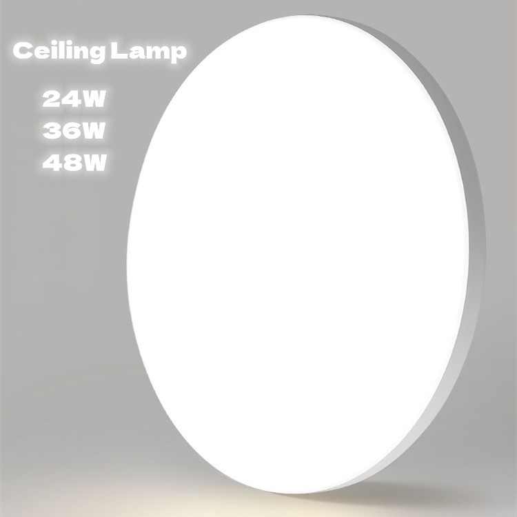 โคมไฟติดเพดานทรงกลม LED โคมซาลาเปา 24วัตต์ 36W 48WไฟขนมปังLED ขาวบริสุทธิ์ เบาและบางลง แสงสีขาว สีวอร์มติดตั้งในห้องนอนก ราคา ถูกที่สุด ดีลบีเคเค แกลเลอรีภาพที่ 4