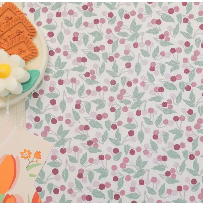 ผ้าคอตตอน 100% ทอทวิล ผ้าเมตร หน้ากว้าง 1.6 เมตร ลายรถ ลายผลไม้