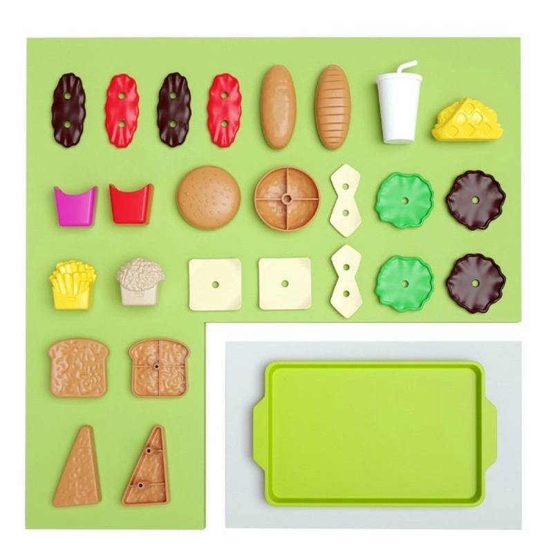 27 Pack Kids Burger Pretend Cooking Playset รูปที่ 8