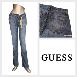 Guess(เกสส์) GS31 กางเกงขายาวผู้หญิง กางเกงยีนส์ ขาม้า ปักน้ำเงิน