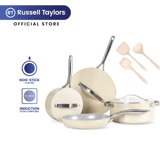 Russell Taylors NonStick Ceramic Cookware Set ชุดเครื่องครัวเซรามิกนอนสติ๊ก - Fry Pan, Sauce Pan, Casserole กระทะทอด, กระทะซอส, หม้อตุ๋น CW-3