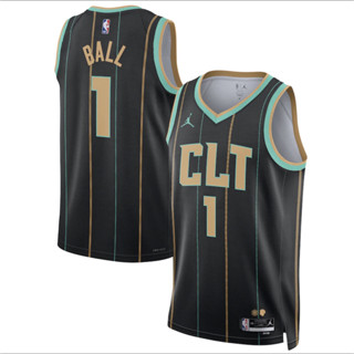 เสื้อบาสเกตบอลNBA ,Lamelo Ball ทีมCharlotte Hornets &amp;Swingman Jerseys (กล้ารับประกันคุณภาพสินค้า)