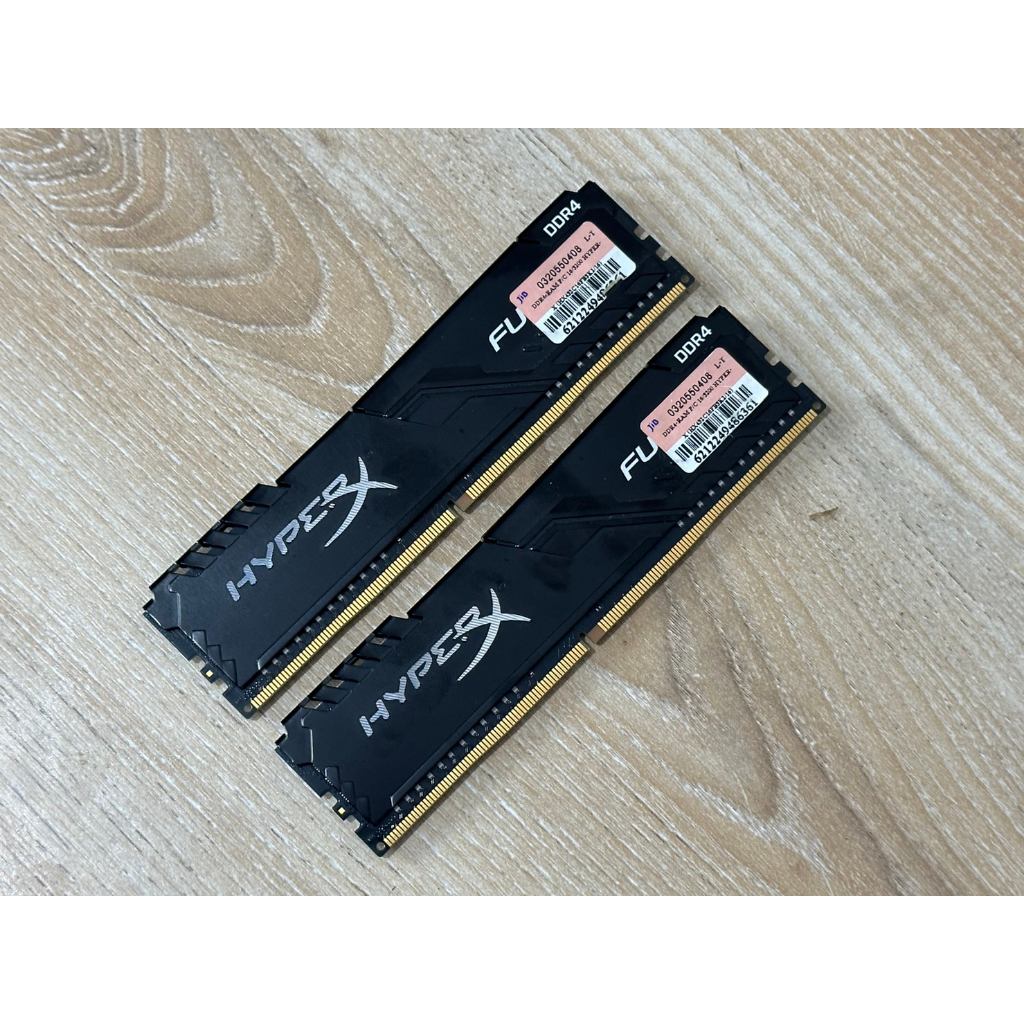 ของแท้ มือสอง สภาพดี แรม(RAM) DDR4 kingston hyperX fury black 16gb 32GB  bus 3200 (8GB * 2)