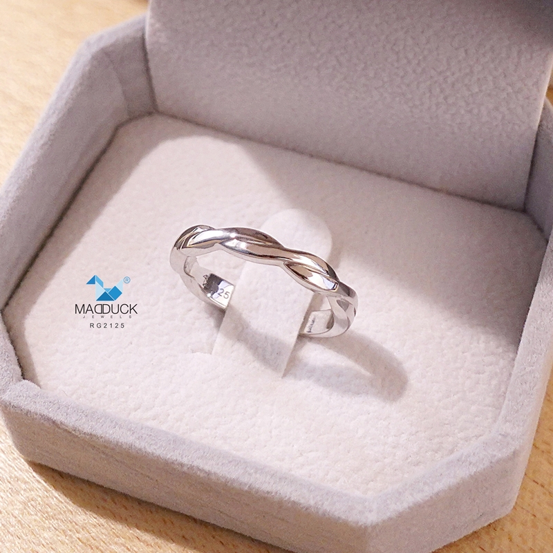 Madduckjewels แหวนเงินแท้ ชุบโรเดียม RG1930