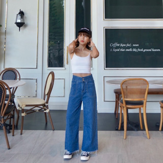 กางเกงยีนส์ทรงกระบอกเต่อ สีเข้ม Everyday Jeans in dark - Jigsawjeans