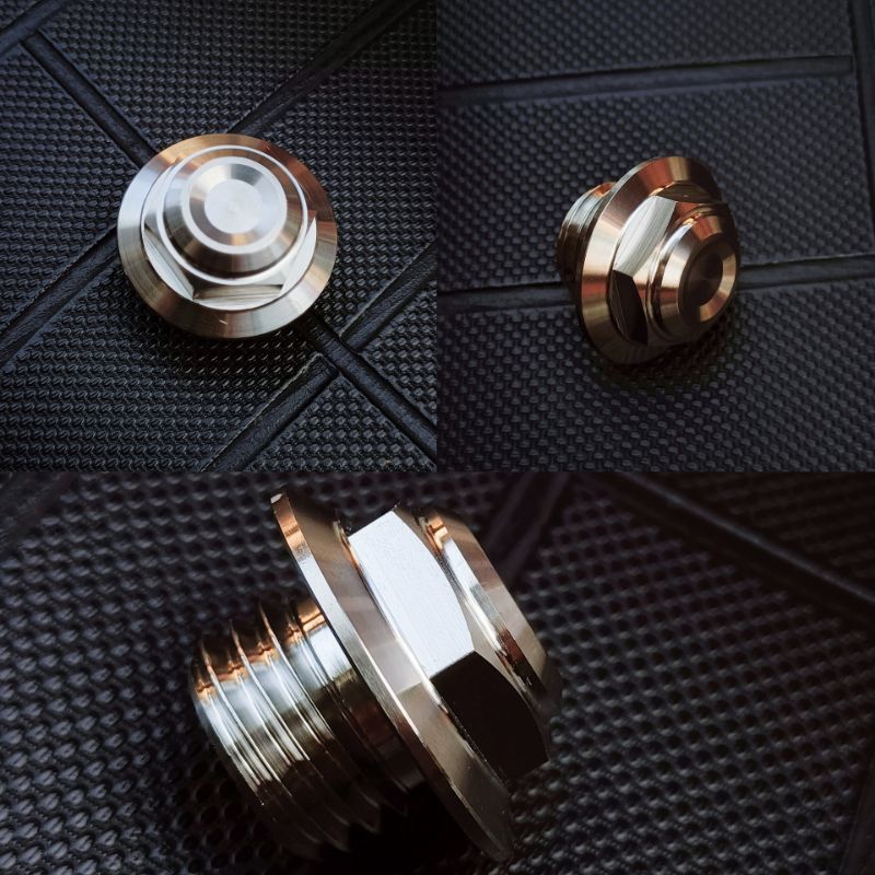 [ราคาส่ง]‼️อุดน้ำมันเครื่อง เลส หัวเหลี่ยม งานกลึงมือ YAMAHA/HONDA/N-MAX ขนาดบ่า32MM. งานเฮงสกรูแท้‼️
