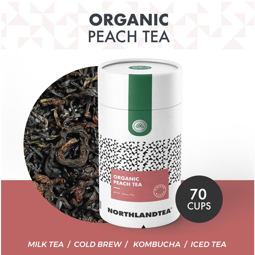 Northlandtea - ชาพีช ออร์แกนิค ขนาด 70 กรัม HOT & ICED TEA / COLD BREW / MOCKTAIL and etc.
