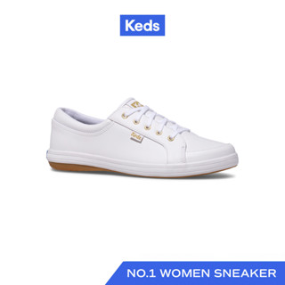 KEDS รองเท้าผ้าใบหนัง แบบผูกเชือก รุ่น TOUR LEATHER สีขาว ( WH65097 )