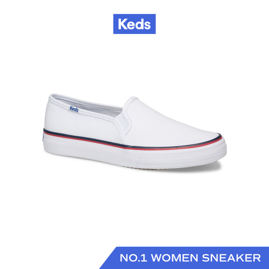 KEDS รองเท้าผ้าใบ แบบสวม รุ่น DOUBLE DECKER VARSITY สีขาว ( WF62940AW )