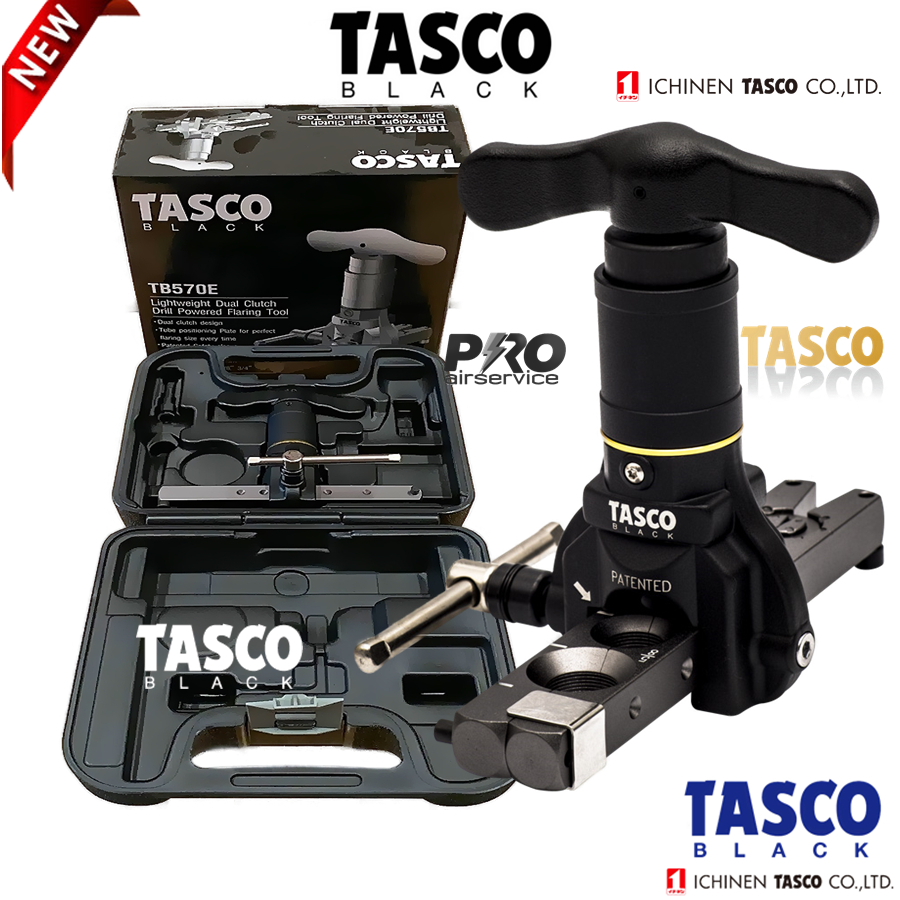 TASCO BLACK ชุดบานแฟร์ TB570E  ™ ท่อแอร์ บานท่อทองแดง Series TB570E ใช้คู่กับสว่านกระแทกไร้สายในการบ