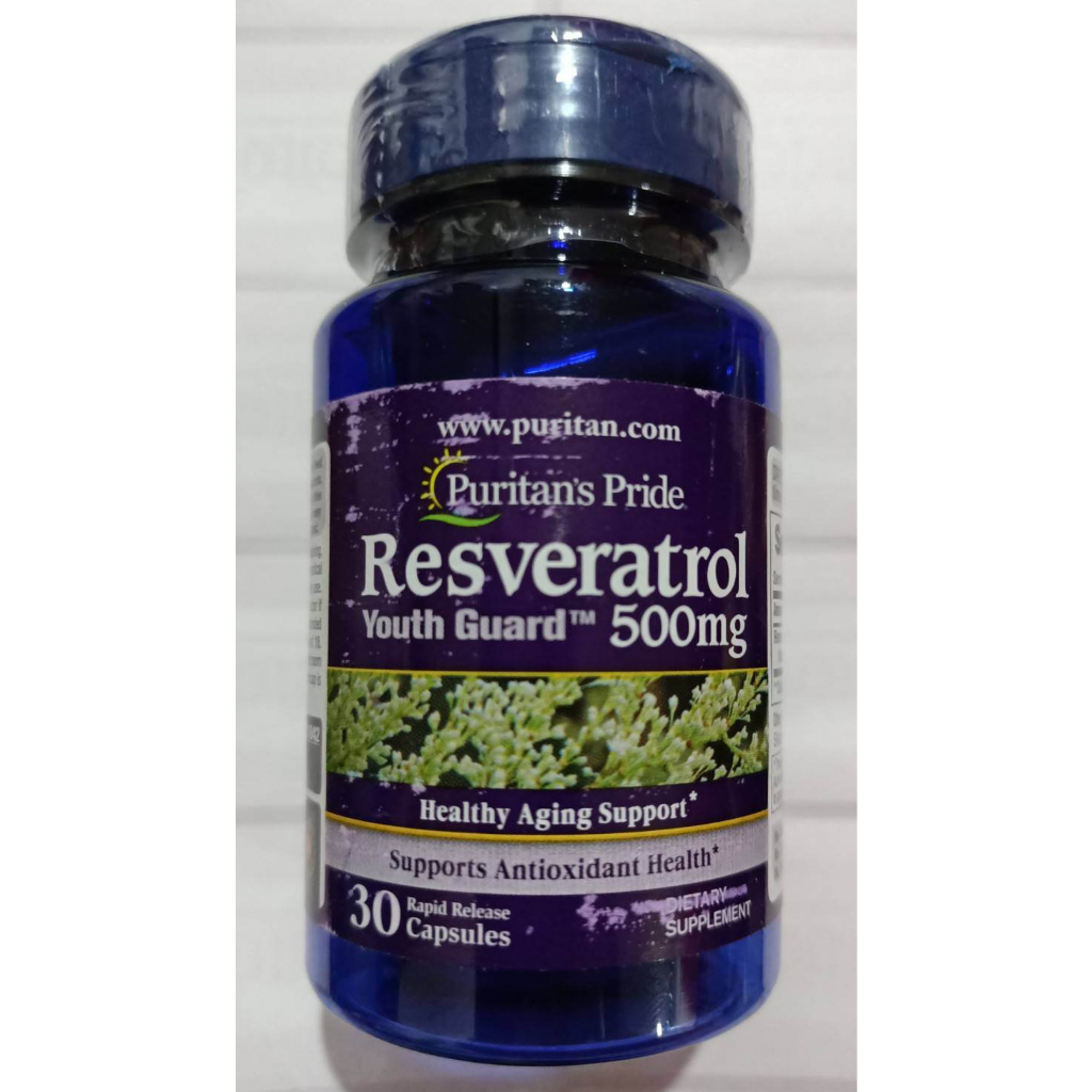 (ราคาพิเศษ ฉลากมีรอยถลอกจากการขนส่ง) Puritan Resveratrol 500 mg 30 Rapid Release Capsules เรสเวอราทอล