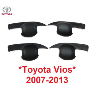 เบ้ารองมือเปิด เบ้ากันรอย Toyota Vios 2007 - 2013 ดำด้าน โตโยต้า วีออส ถาดรองมือเปิดประตู เบ้ามือจับประตู เบ้ามือ