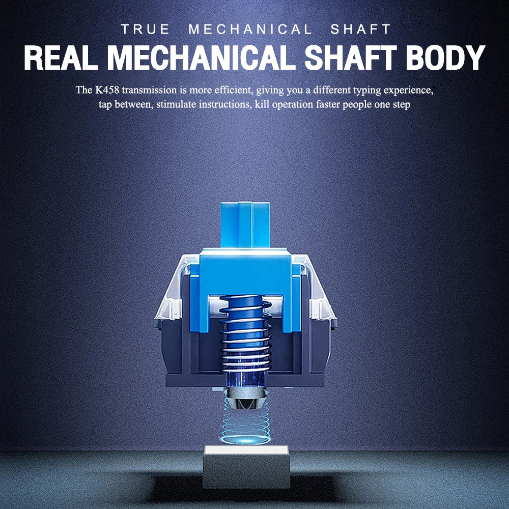 ✅แท้100% OKER K458 MIXED BACKLIT คีย์บอร์ดบลูสวิตช์กดเสียงดังคีย์แคป สีสวย BLUESWITCH Keyboard Gaming #CC 458 - รูปที่ 5