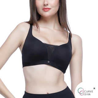 Wacoal Curve Diva บราเก็บกระชับสาวคัพใหญ่ แบบไร้โครง รุ่น WB7540 สีดำ (BL)