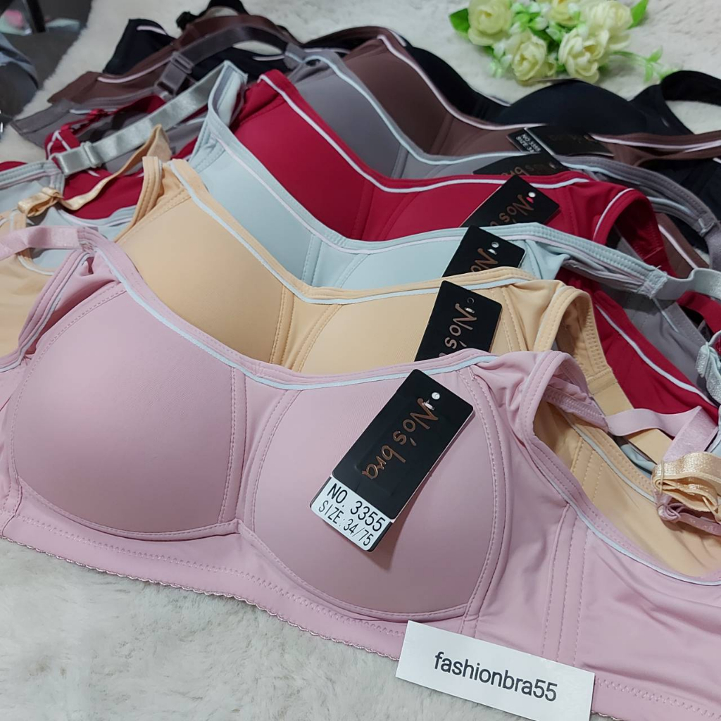 ชุดชั้นในเสื้อในไร้โครง โนบรา No'sbra 3355 ผ้ากระชับเก็บข้างแน่น ฟองบาง  คัพB ไซส์ 34-40