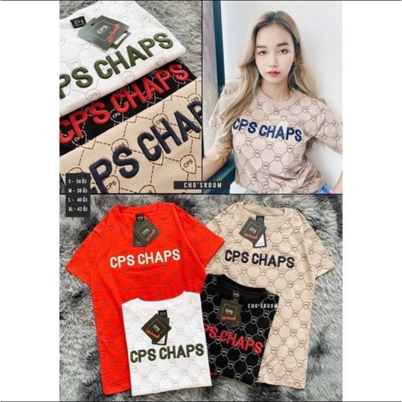 พร้อมส่ง เสื้อยืดคอกลม ผ้าคอตตอล งานปักหน้าอก cps
