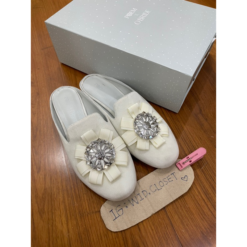 💖 LIKE NEW 90% • รองเท้า oandb x poem midnight slippers, size 38 • o&amp;b official