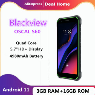 Blackview OSCAL S60 IP68/IP69K Waterproof Smartphone 5.7 HD+ Display 4980mAh 5MP+8MP Camera Android 11 Quad Core Mobil