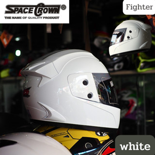 หมวกกันน็อคเต็มใบ SPACE CROWN Fighter (เต็มใบ,หุ้มคาง) มอก.แท้จากโรงงาน ขนาดฟรีไซส์