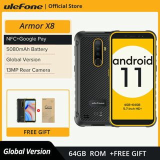 Ulefone Armor X8 4GB+64GB Rugged Waterproof Smartphone Android11 5.7-inch Cell Phone ip68 Octa-core NFC 4G LTE Mobile Ph