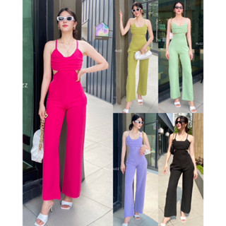 🌟 iris Jumpsuit 🌟จั๊มสูทสายเดี่ยว ผ้าหนาทิ้งตัว #ruzz