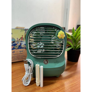 พัดลมไอเย็นพกพา Air Cooler รุ่นMS-103 พัดลมตั้งโต๊ะพ่นไอน้ำ ลมแรง ใช้งานได้ยาวนาน ชาร์จUSB