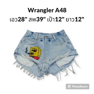 🏷️ Wrangler กางเกงยีนส์ขาสั้นเอวสูง ยีนส์เพ้นท์สี