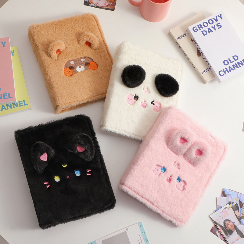 พร้อมส่ง🇹🇭 แฟ้มการ์ตูนสัตว์ ขนฟู (เฉพาะแฟ้ม) Hisocute ขนาดA5 6ห่วง แฟ้มการ์ด แฟ้มรูปภาพ (AB) #C2