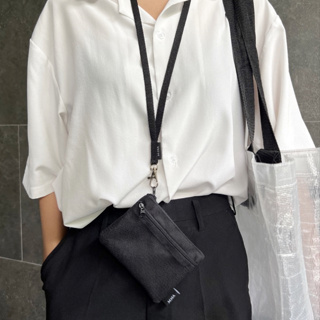 กระเป๋าคล้องคอมี 2 ช่อง ช่องหน้าตาข่าย+สายคล้องคอ ใส่เหรียญใ…