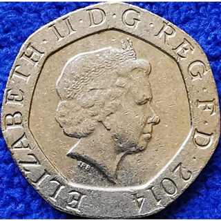 เหรียญ​อังกฤษ​ UK, (4th portrait), 20 Pence, ใช้แล้ว, #1785E