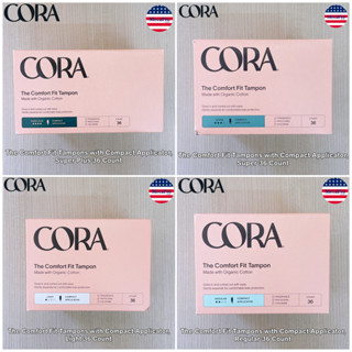 Cora® The Comfort Fit Tampons with Compact Applicator 36 Count ผ้าอนามัยแบบสอด สำหรับวันมาน้อย-มามาก วันมาปกติ