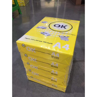 กระดาษถ่ายเอกสาร ยี่ห้อ OK ขนาด A4 หนา 70 แกรม จำนวน 2500แผ่น/5รีม