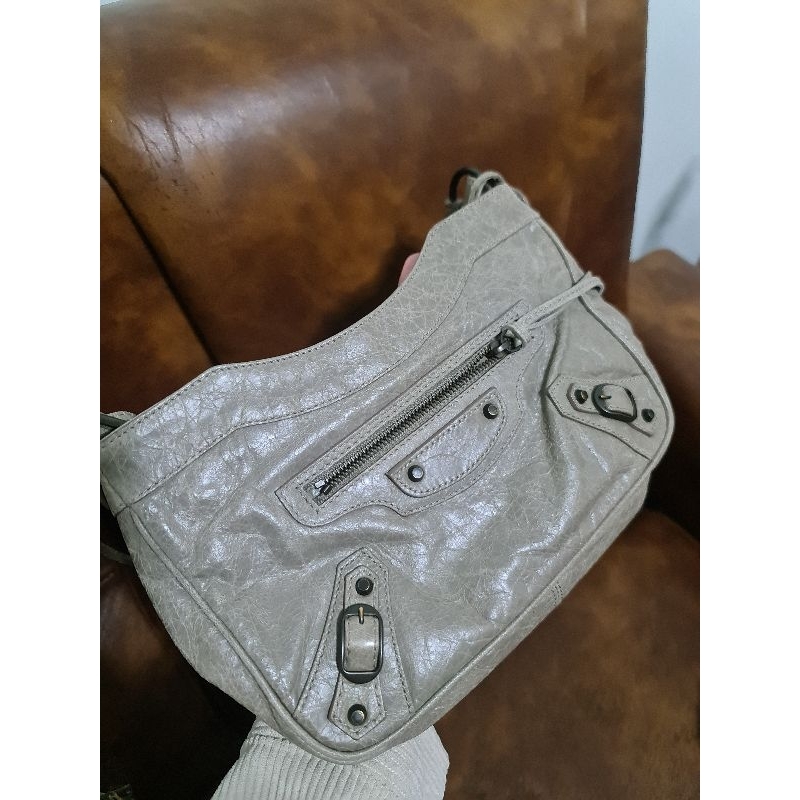 Balenciaga Grey City Hip Mini Crossbody Bag - vintage มือสอง