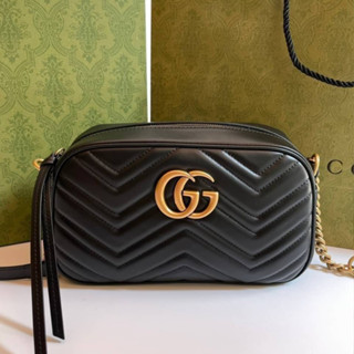 🔥ผ่อนได้🔥Gucci GG Marmont Small Matelasse Size 24 cm งาน Original อุปกรณ์ : Full Box Set [ กระเป๋าสะพายข้าง ]