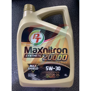 PT Maxnitron Synthetic 20000 5W30  ขนาด 4 ลิตร น้ำมันเครื่องรถยนต์เบนซิน สังเคราะห์แท้💯