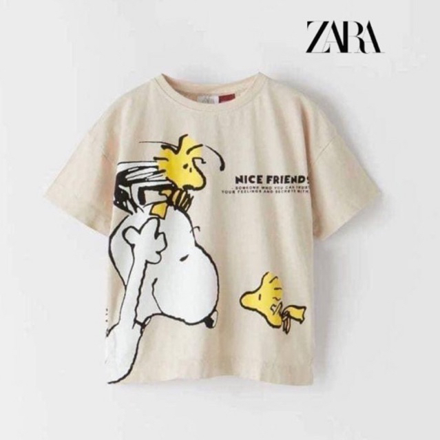 Zara เสื้อยืดเด็กลาย Snoopy แบรนด์แท้ มือ 1 พร้อมส่ง