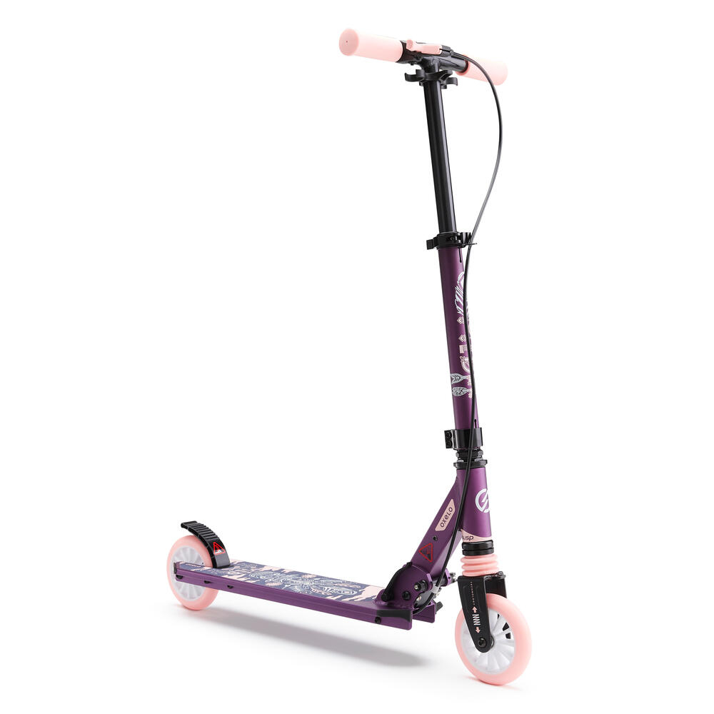สกู๊ตเตอร์เด็กพร้อมเบรก สกู๊ตเตอร์เบรกมือ OXELO MID5 Kids' Scooter with Handlebar Brake and Suspensi