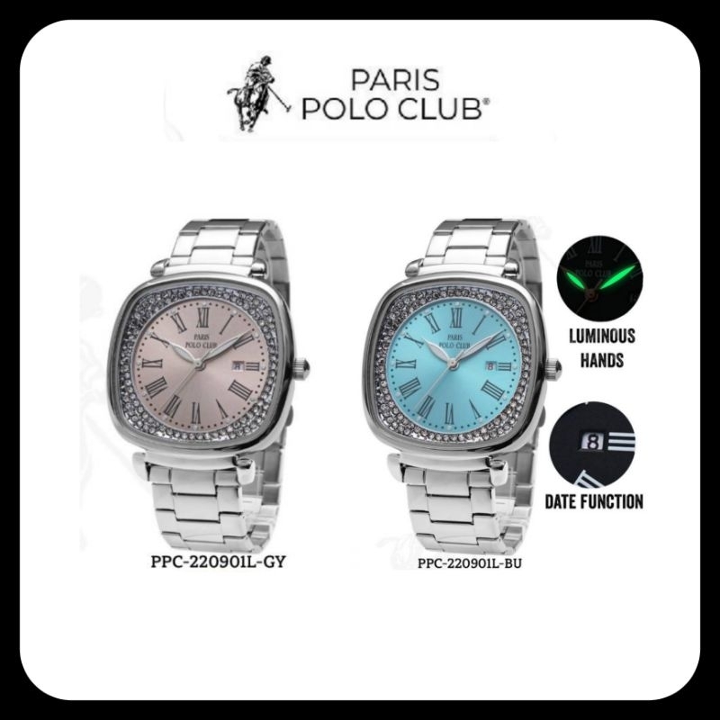 Paris Polo Club นาฬิกาผู้หญิง รุ่น PPC-220901L  สายสเตนเลสสตีล
