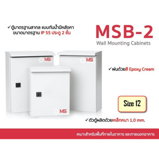 ตู้ไฟสวิทช์บอร์ดกันน้ำกันฝุ่น  MSB-1  ประตู 2 ชั้น ฝาทึบ มีหลังคา ตู้ควบคุมไฟฟ้า รุ่น FT-MS-MSB12-1