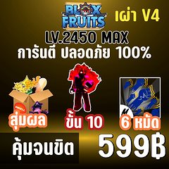 ไก่ตัน เผ่ามนุษย์ V4 ขั้น 10 พร้อมโมจิตื่น! BLOX FRUITS LEVEL 2450 (MAXED) ปลอดภัย ใช้มือฟาร์ม ไม่มีการใช้แฮ็ค แมพRoblox